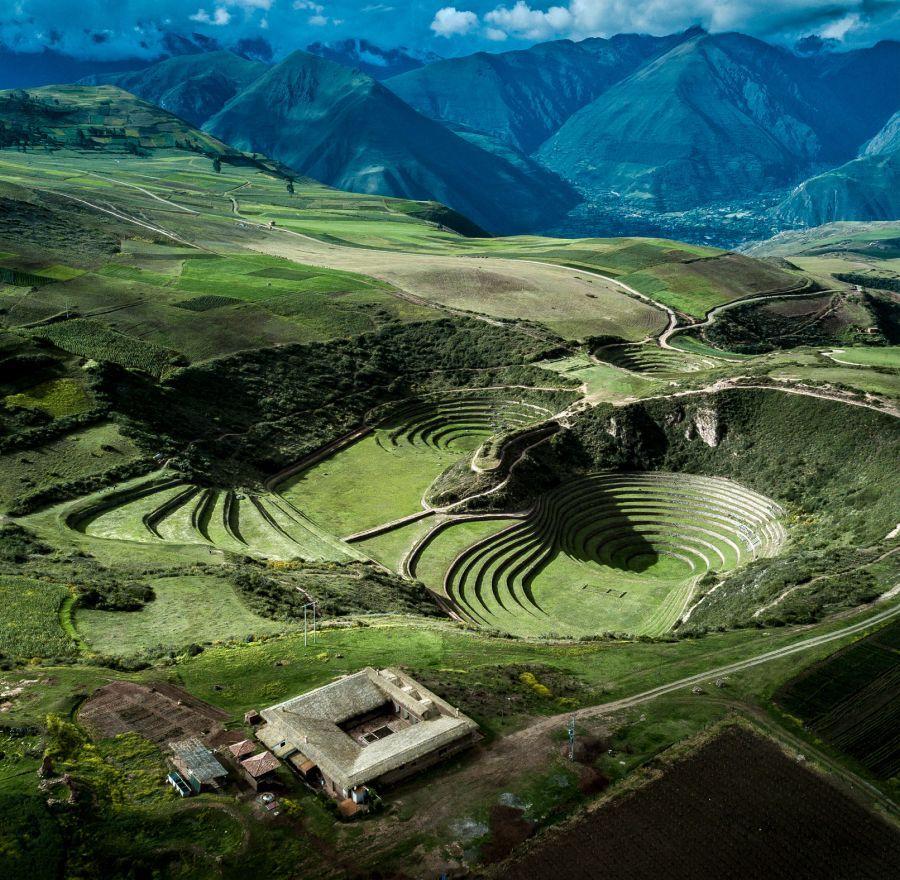 Areal shot of Perus landscape