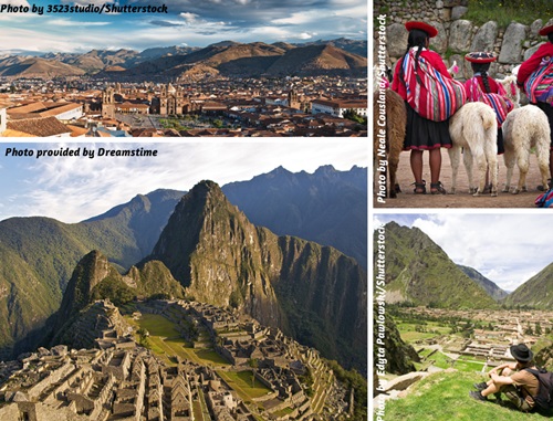 Photo collage of Cusco, Sacred Valley, and Machu Picchu, Peru