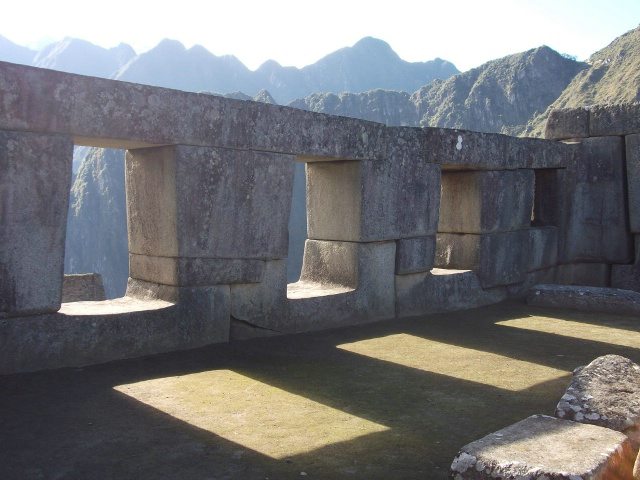 The Temple of the Three Windows, an impressive example of Inca stonework found inside Machu Picchu.
