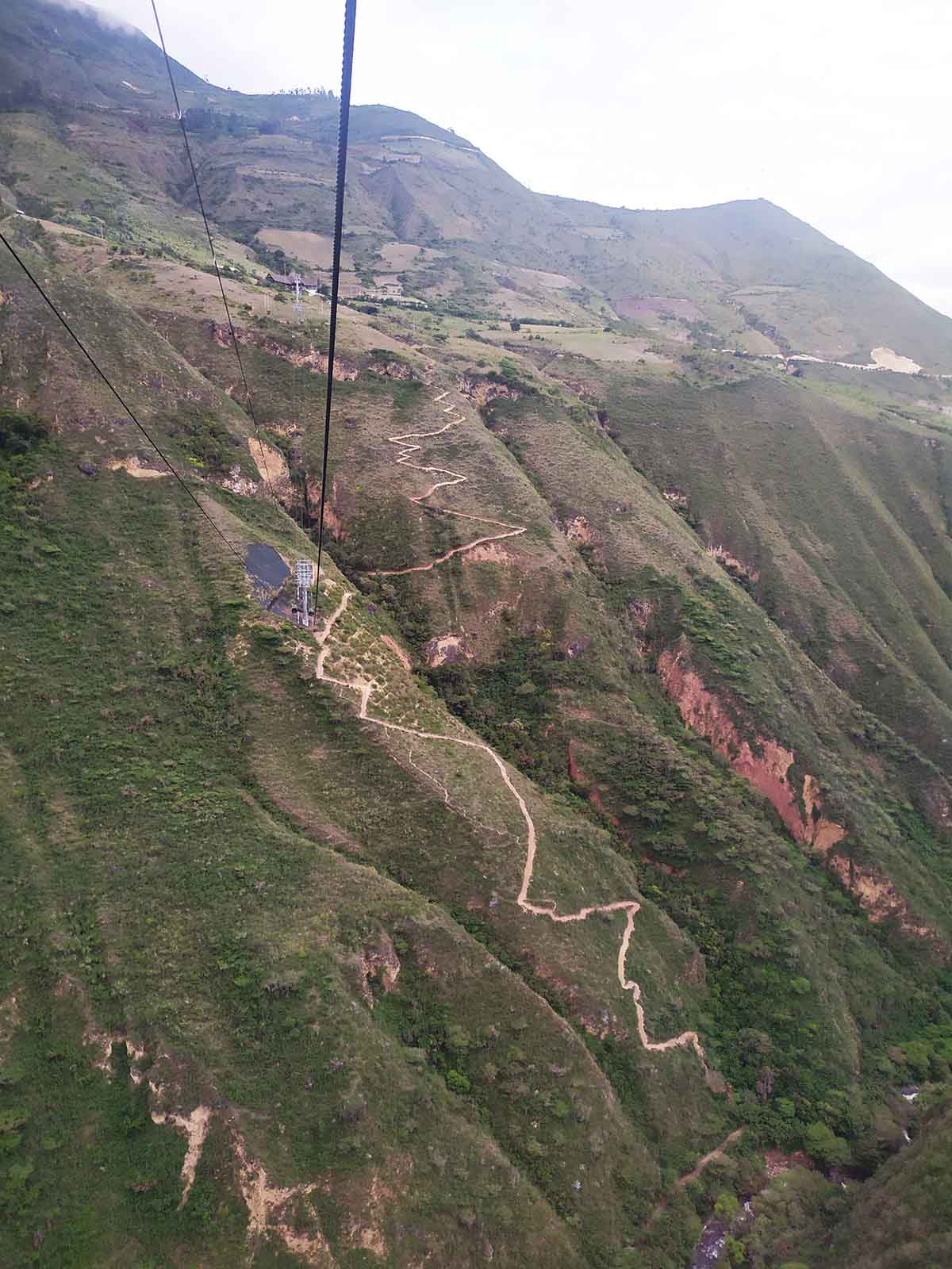 A cable car system to Kuelap shortens the travel time to the ruins.