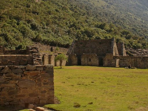 Stone buildings at the Inca ruins of Choquequirao, only reachable by a 4-day hike.