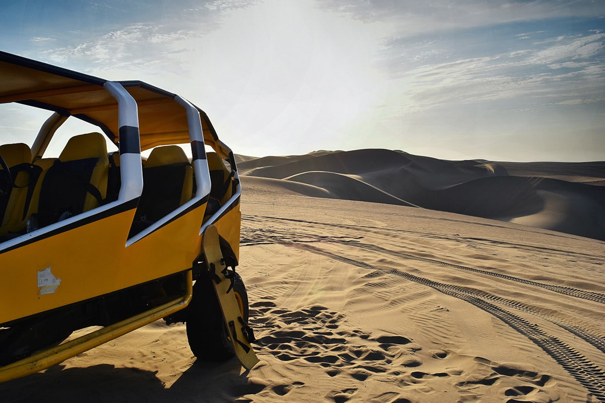 Dune buggy in the desert near the Huacachina Oasis