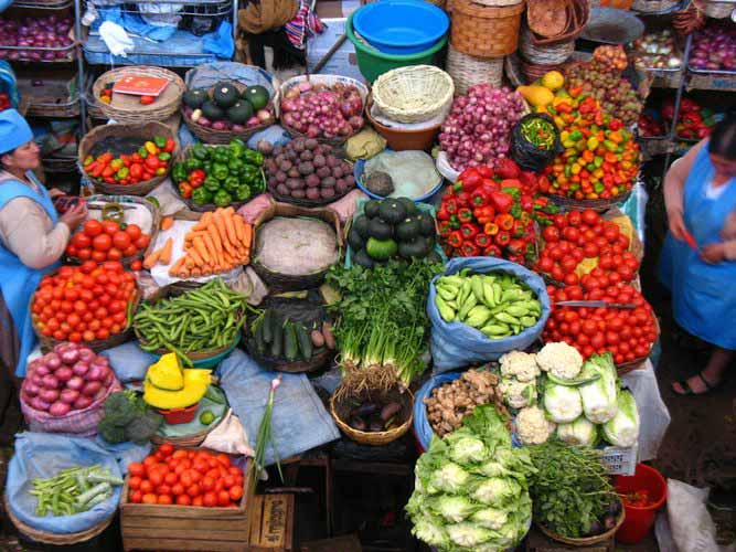 Local vegetable market in Peru