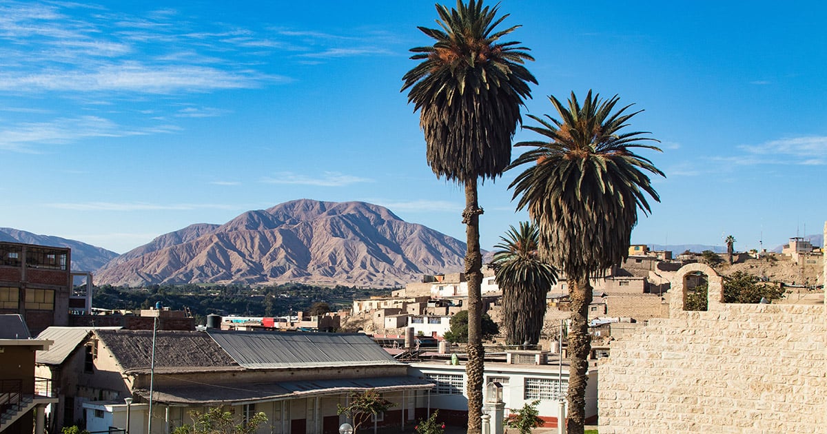 View of Moquegua and the surrounding mountains from the historic convent located in the city.