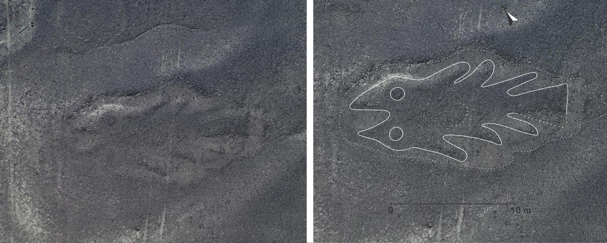 A newly discovered fish shape etched into the Nazca Desert in Peru.