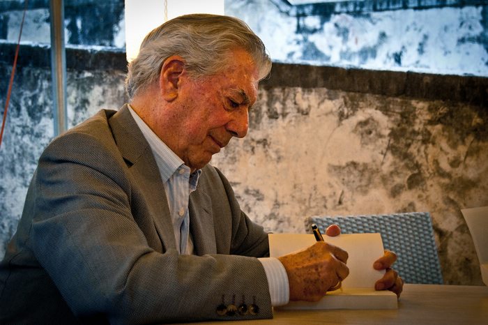 Mario Vargas Llosa, a Nobel Prize-winning author from Peru.