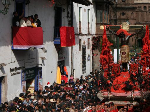 The Señor de los Temblores procession, an important semana santa tradition in Cusco.