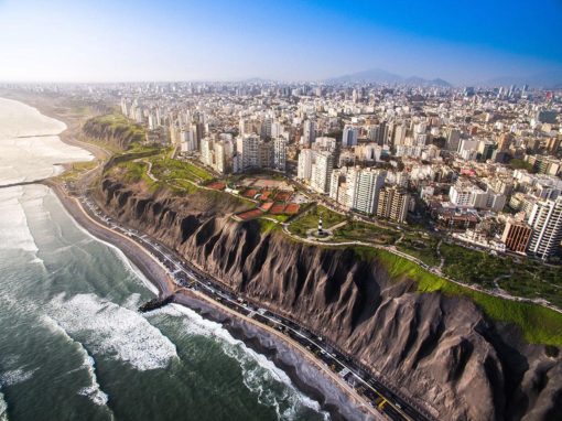 Panoramic view of Lima from Miraflores on a nice sunny day