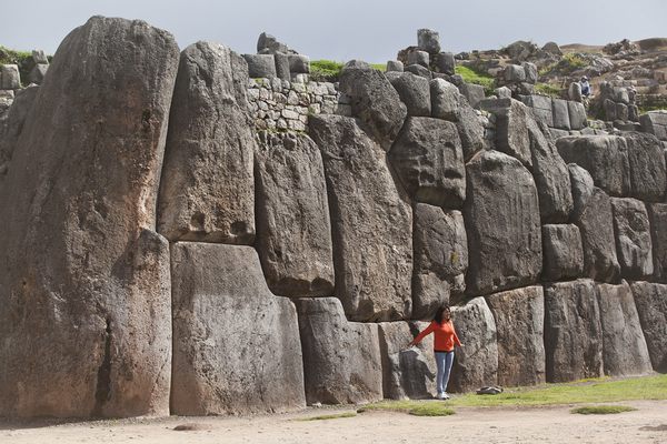 Close look at the stones of of Sacsayhuaman, Peru